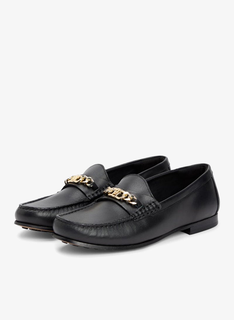 TOMMY HILFIGER Chain Horsebit Leather Loafers - Image 3